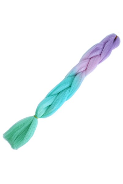 KONAK PERUK تجديل شعر صناعي أفريقي أومبريلي 100 جرام- أرجواني / وردي / أزرق فيروزي / أخضر ناعم