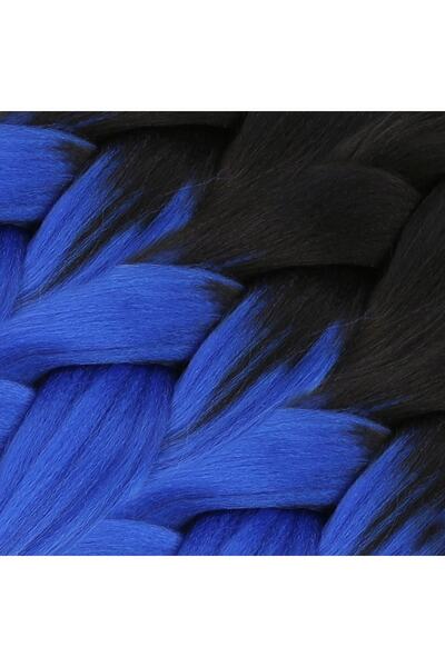KONAK PERUK 100 gr.African Braiding Synthetic Hair - Black/Dark Blue Ombreli