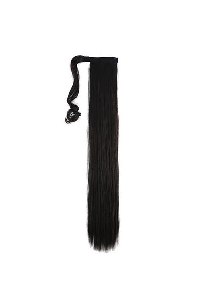 KONAK PERUK Brown Straight Tied Ponytail