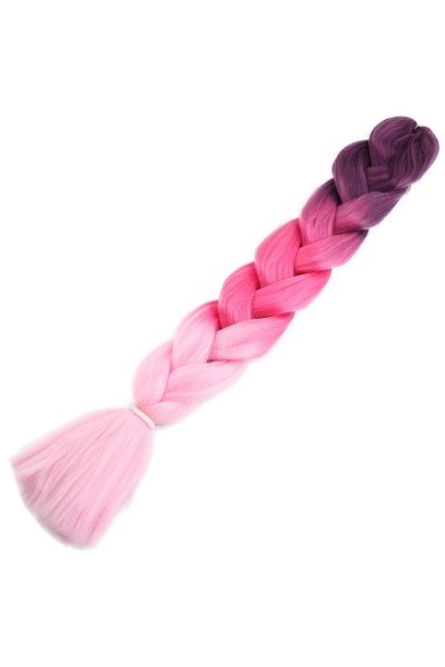 KONAK PERUK Synthetic Ombreli Hair For African Braid And Rasta - Dark Pink / Pink / Light Pink