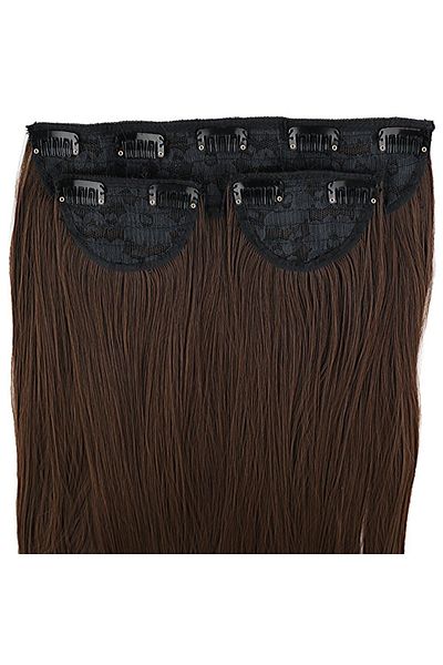 KONAK PERUK Light Brown Fiber Synthetic Flat Half Moon + 2 Side Snaps