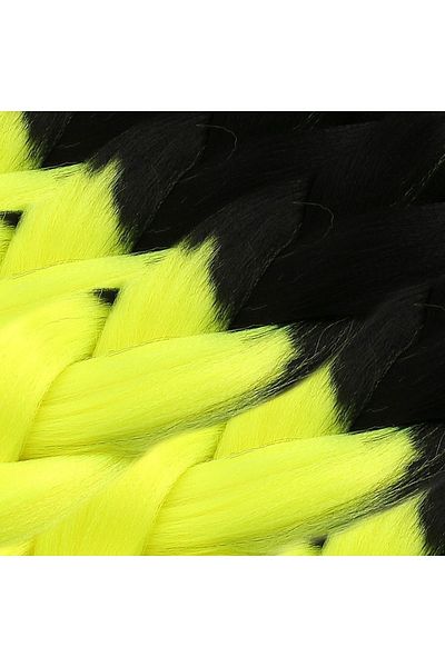 KONAK PERUK African Braiding Synthetic Ombreli Hair 100 Gr- Black / Neon Yellow