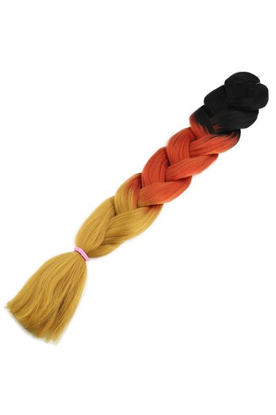 KONAK PERUK Synthetic Ombreli Hair For African Braid And Rasta - Black / Copper / Caramel