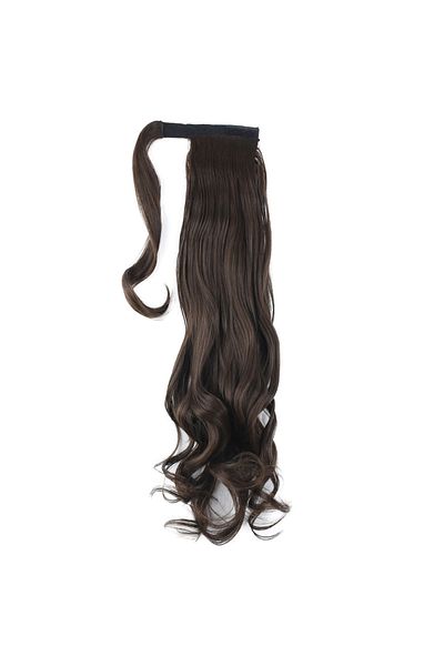 KONAK PERUK Light Brown Wavy and Tied Ponytail