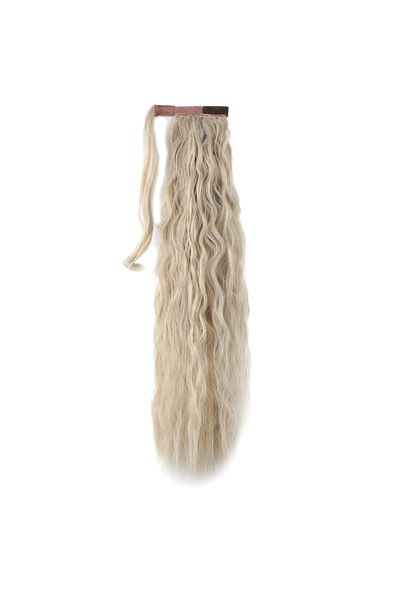 KONAK PERUK Platinum Highlights Tie Up Fluffy Wavy Ponytail