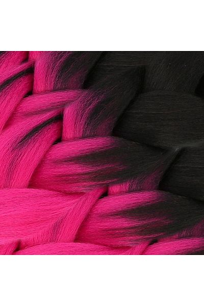 KONAK PERUK Synthetic Ombreli Hair For African Braid And Rasta - Black / Fuchsia