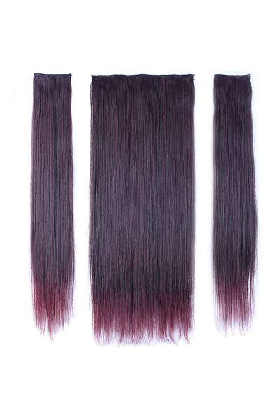 KONAK PERUK Dark Red Fiber Synthetic Flat Half Moon + 2 Side Snaps
