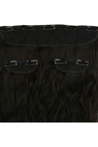 KONAK PERUK Synthetic Fiber - Half Moon and 2 Side Snaps Fluffy Wavy - Brown