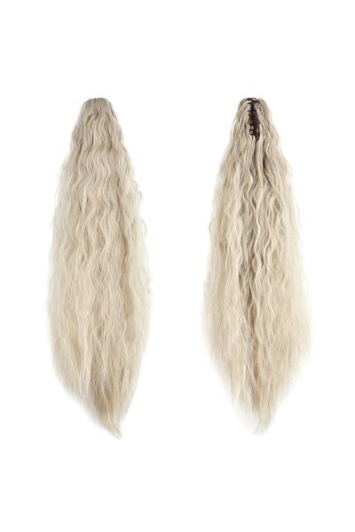 KONAK PERUK Fluffy Ponytail with Platinum Reflection Buckle - Honey Foam