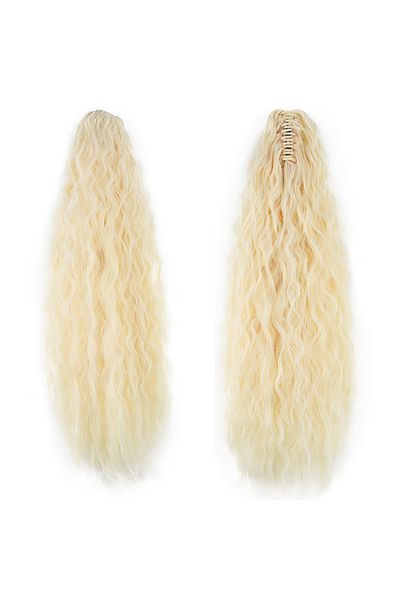 KONAK PERUK Light Platinum - Fluffy Wavy Ponytail with Buckle