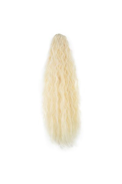 KONAK PERUK Light Platinum - Fluffy Wavy Ponytail with Buckle