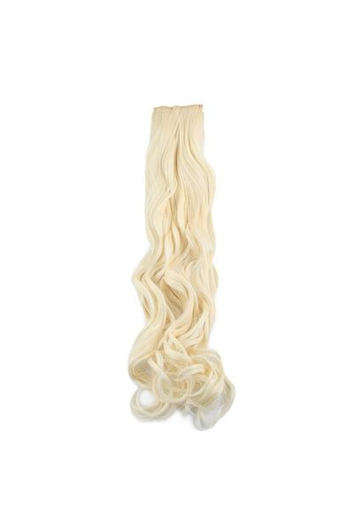 KONAK PERUK 8 Pieces Fiber Synthetic Wavy Snap Closure - Light Platinum