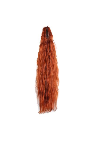 KONAK PERUK Fluffy Wavy Ponytail with Buckle - Copper