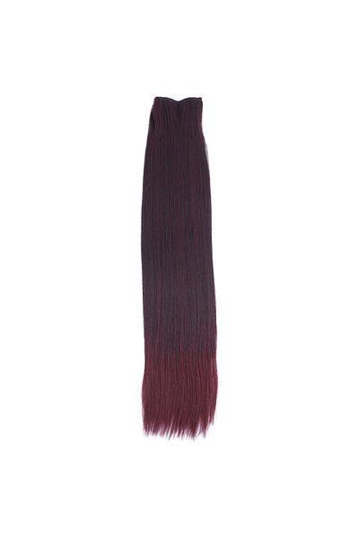 KONAK PERUK 8 Pieces Fiber Synthetic Fluffy Wavy Snap Closure - Dark Red