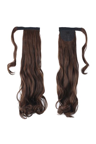 KONAK PERUK Brown Caramel Tied Wavy Ponytail