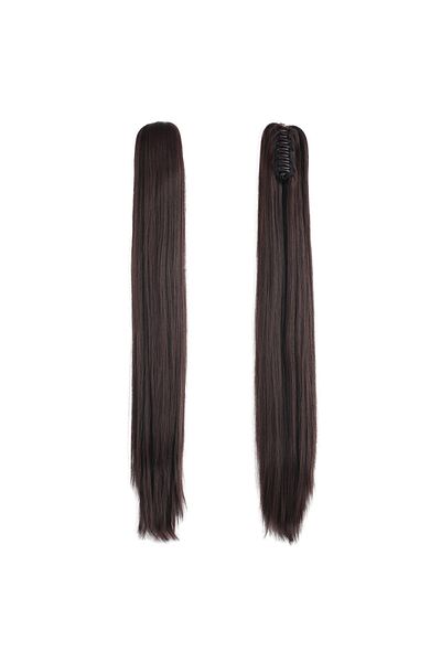 KONAK PERUK Dark Brown Buckle Straight Ponytail