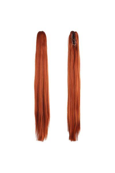 KONAK PERUK Copper Colored Buckle Straight Ponytail