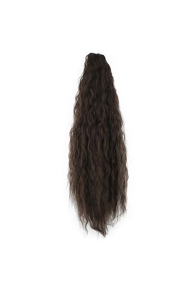KONAK PERUK Light Brown Buckle Fluffy Wavy Ponytail