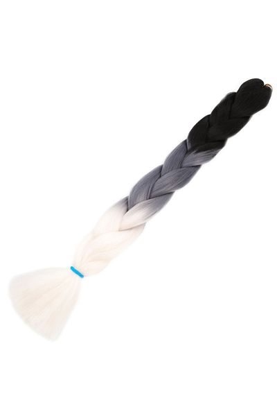 KONAK PERUK Synthetic Ombreli Hair For African Braid And Rasta - Black / Grey / White