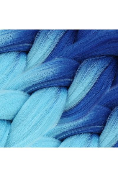 KONAK PERUK Ombre Synthetic Hair for African Braid and Rasta - Dark Blue / Light Blue