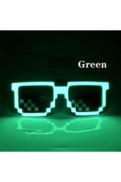 Doppler Yeşil Led Parti Gözlüğü Led Işıklı Pilli Yılbaşı Düğün Eğlence Uv400 Neon Parti Gözlüğü Hj-lpg-02