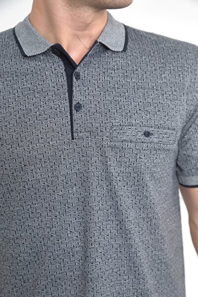 KMKkombin men's polo collar pocket dad short sleeve plus size t-shirt