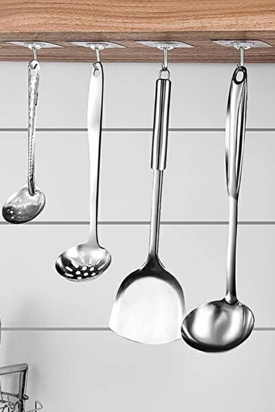 AVMmarketim Yapışkanlı Askı 1 Adet Kancalı Şeffaf Banyo Askısı Mutfak Askısı