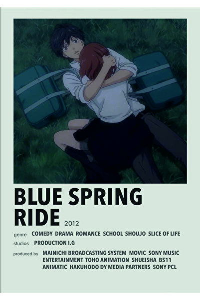 fırsatlar diyarı Blue Spring Ride Anime Info Card Bilgi Kartı Minimalist Poster
