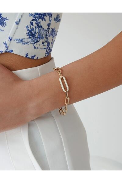 CETAŞ Beyaz Mineli Altın Ataç Bileklik