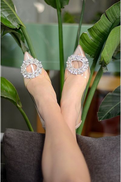 LAMİNTA Γυναικεία παπούτσια με τακούνι Mia Nude Transparent Stone