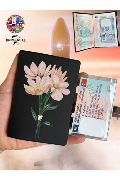Cekuonline Wildflower Pattern Leather Smooth Surface Passport Cover Case Suitable for All Country Passports