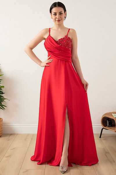 PULLIMM Rochie cu bretele din crepon din satin 13415