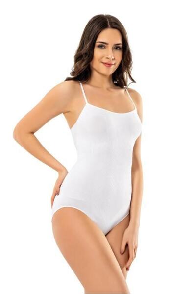 MODİNN 1620 Жіночий боді з тонким бретельками та застібкою на кнопках