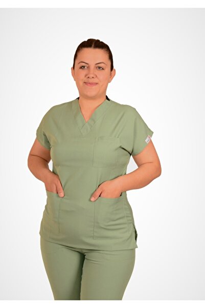 Sarıçiyil Üniforma Doktor, medicinska sestra, majica sa V-izrezom (žene)