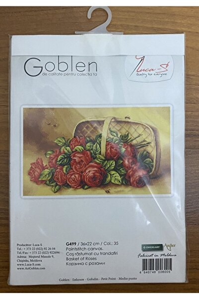 Lucasart Luca-s Şemalı Goblen Kiti “sepetteki Güller”