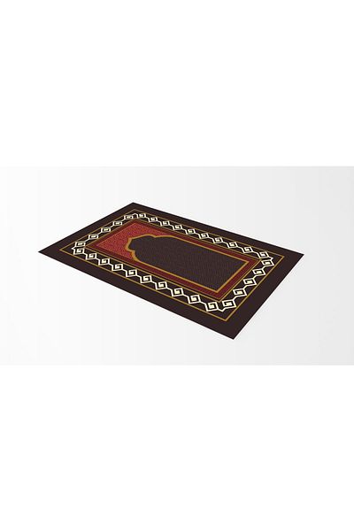 Rugs Modern Halı Black Floral Geometric Patterned Prayer Rug 70x120