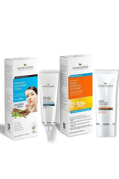 Herbaderm Herba Derm 50+ Spf Güneş Kremi 75 Ml + Renk Açıcı Leke Kremi 55 Ml
