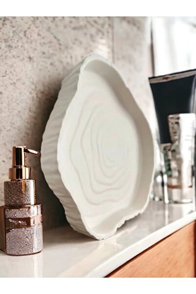 Havalı Tasarım Log Look Oval Decorative Plate