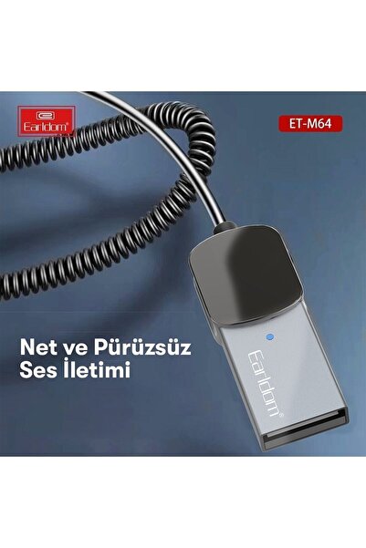 Genel Markalar M64 Tak Çalıştır Bluetooth 5.0 Bağlantılı Usb To 3.5mm Ses Aktarıcı Esnek Aux Kablo