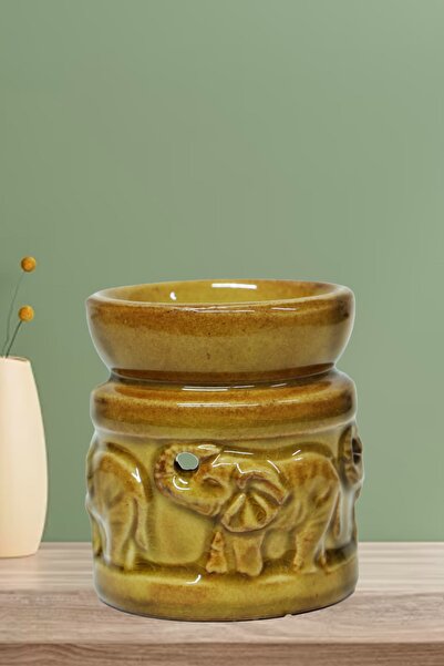 Me Ama 1.kalite Seramik Buhurdanlık Kabartmalı Fil Desenli