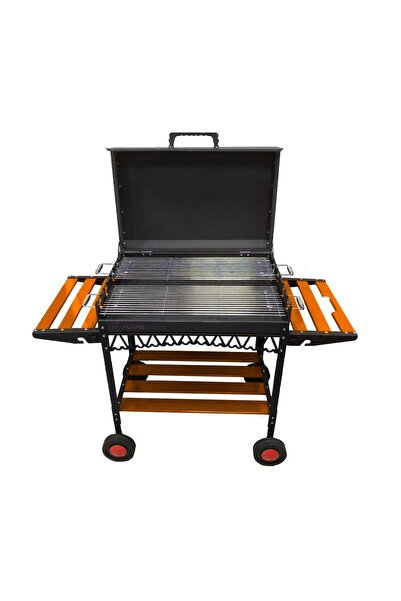 flamestove Tekerlekli Izgara Ayarlı Kapaklı Kalın Sac Emaye Ultra Lüx Barbekü...