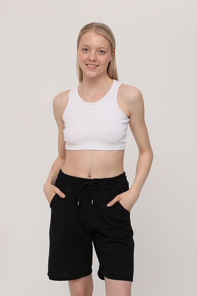 KRAVEN Μαύρο γυναικείο υπερμεγέθη Unisex αθλητικό σορτς βερμούδας