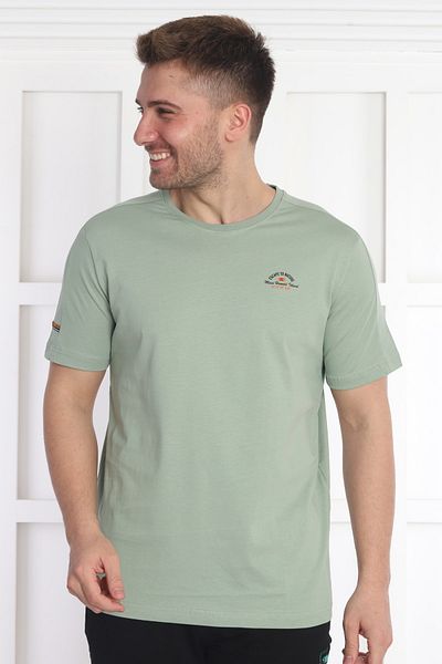 NEED LİFE Men's Green Need Printed Pocketed Crew Neck Regular- Comfortable Fit T-Shirt