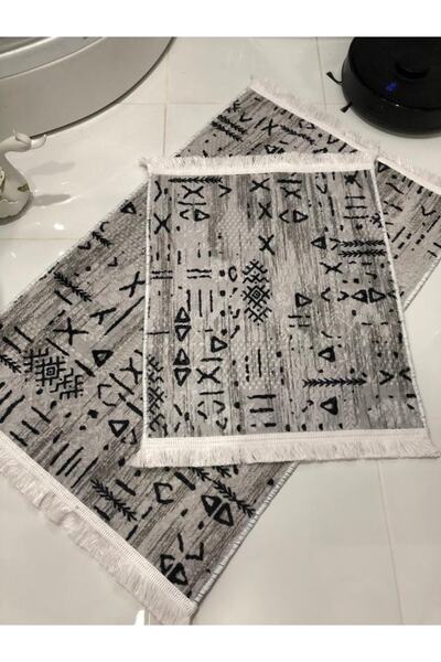 MBA Banyo Paspas Takımı Ikili Kaymaz Taban Makinada Yıkanabilir