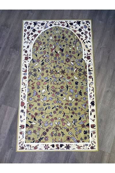 Rugs Modern Halı سجادة صلاة منقوشة بالزهور الخضراء 70x120
