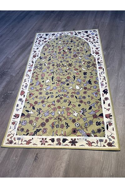 Rugs Modern Halı سجادة صلاة منقوشة بالزهور الخضراء 70x120