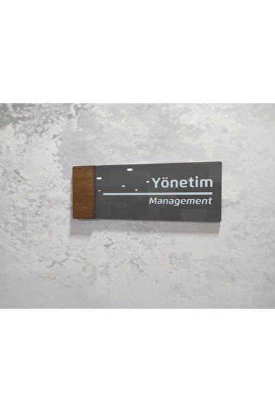 Dekokonsept Wooden Serisi (YÖNETİM) Ofis Oda Kapı Isimliği Yönlendirme Tabelası