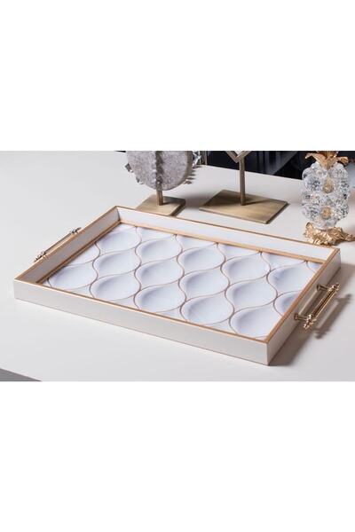 TabloLife White Shaped Decorative Presentation Tray