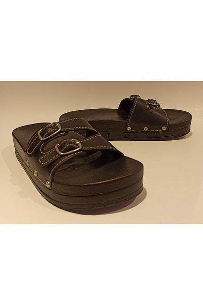 GEZER Papuci de casă pentru femei, cu dungi anatomice, confortabile, cu cataramă dublă, ajustabile