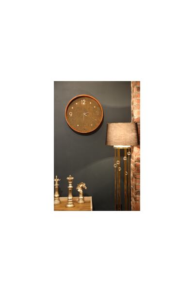 MyHomeDekor DUVAR SAATİ (DERİ VE AHŞAP)